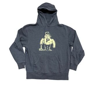 VTG Jansport Purdue Boilermakers Hoodie Charcoal Gray Purdue Pete Graphic Mens L